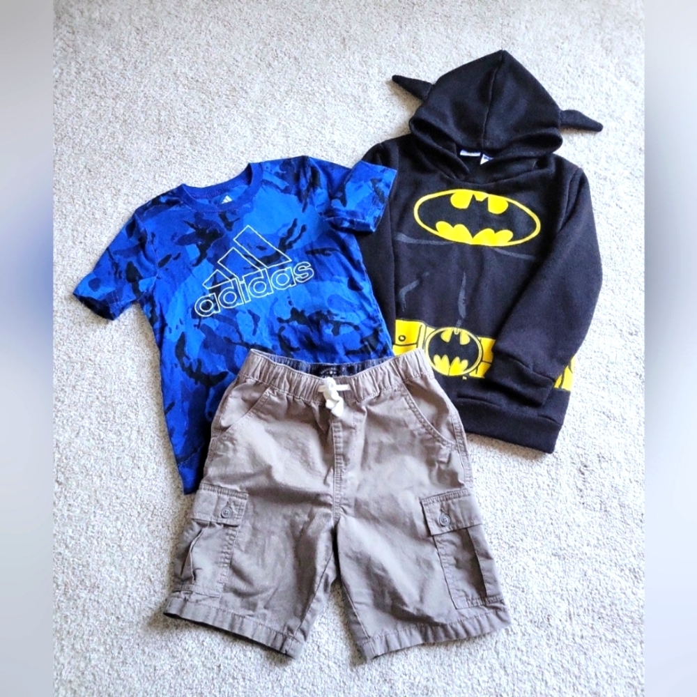 Boy's Clothing Bundle LUCKY BRAND, ADIDAS & BAT MAN...Size 7